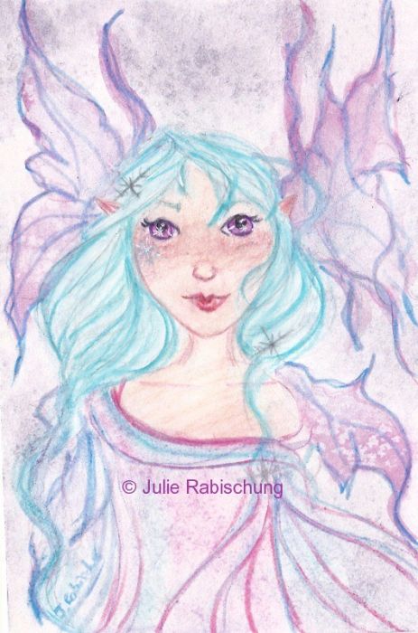 winter fairy with violet eyes by Julie Rabischung
